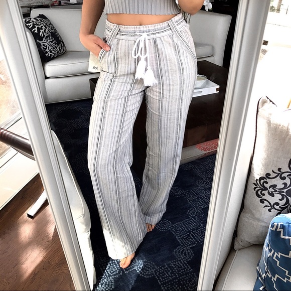 LAST ONE‼️S/M Tassel Beige Blue Wide Leg Pants!  - Picture 2 of 8